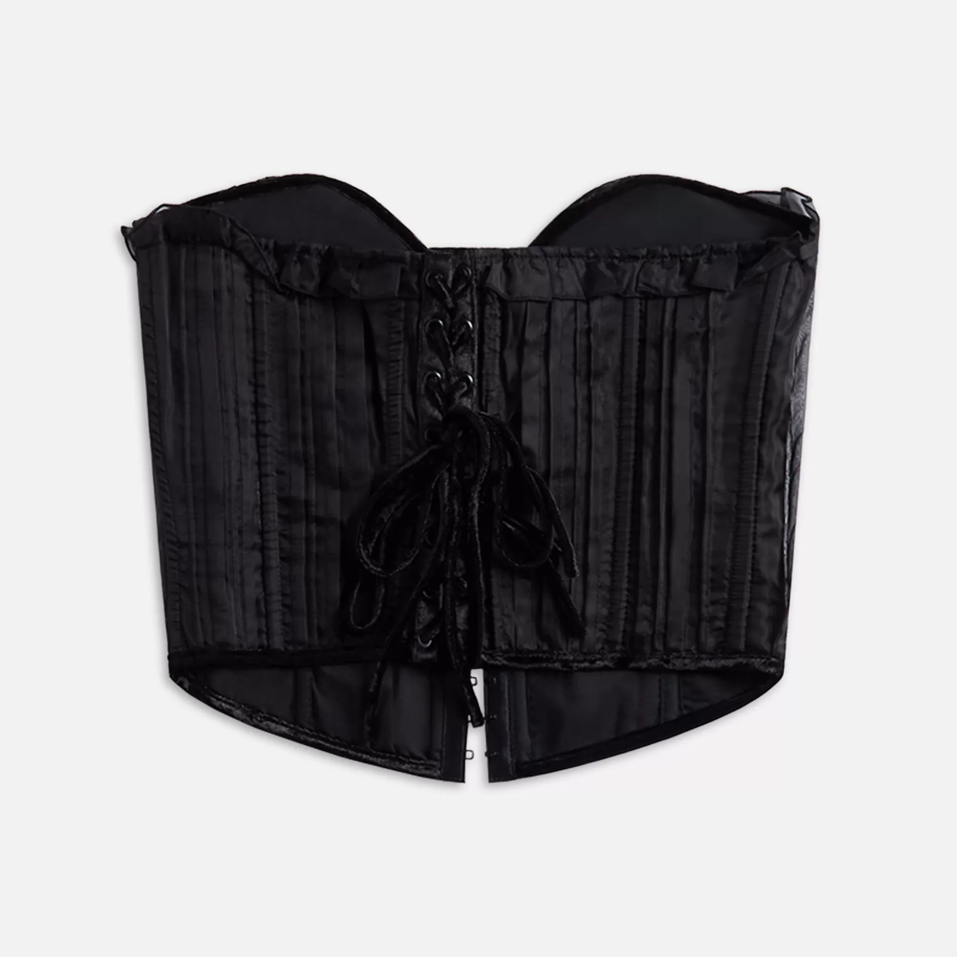 Fashion GUIZIO pintuck corset Black