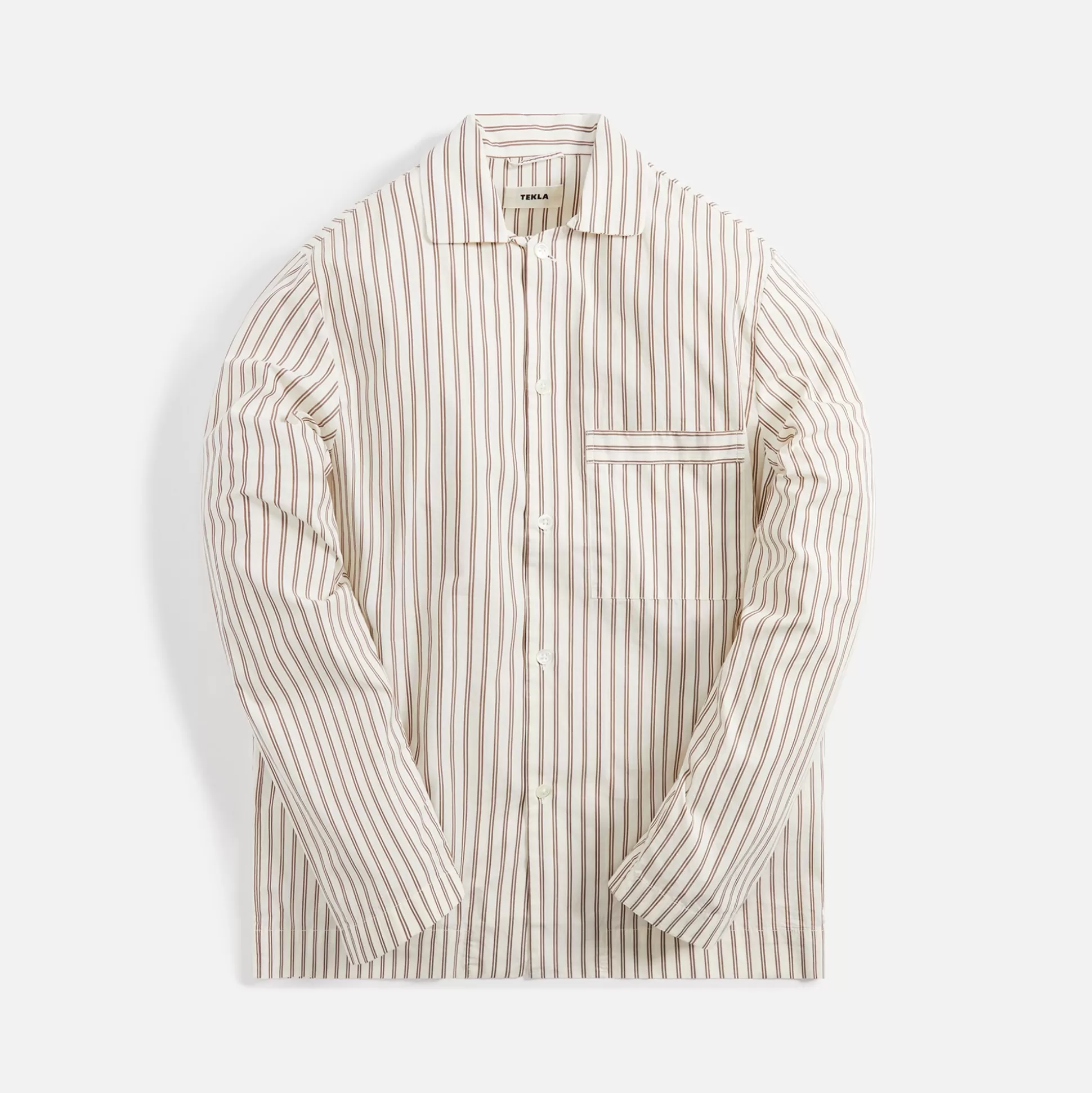 Best Tekla poplin long sleeve pajama shirt Hopper Stripes