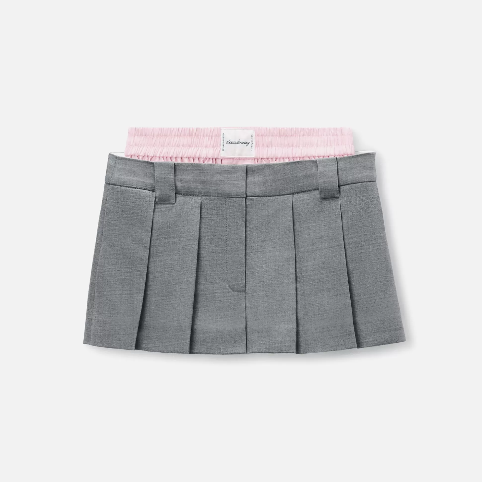 Outlet Alexander Wang prestyled pleated skort with boxer Grey