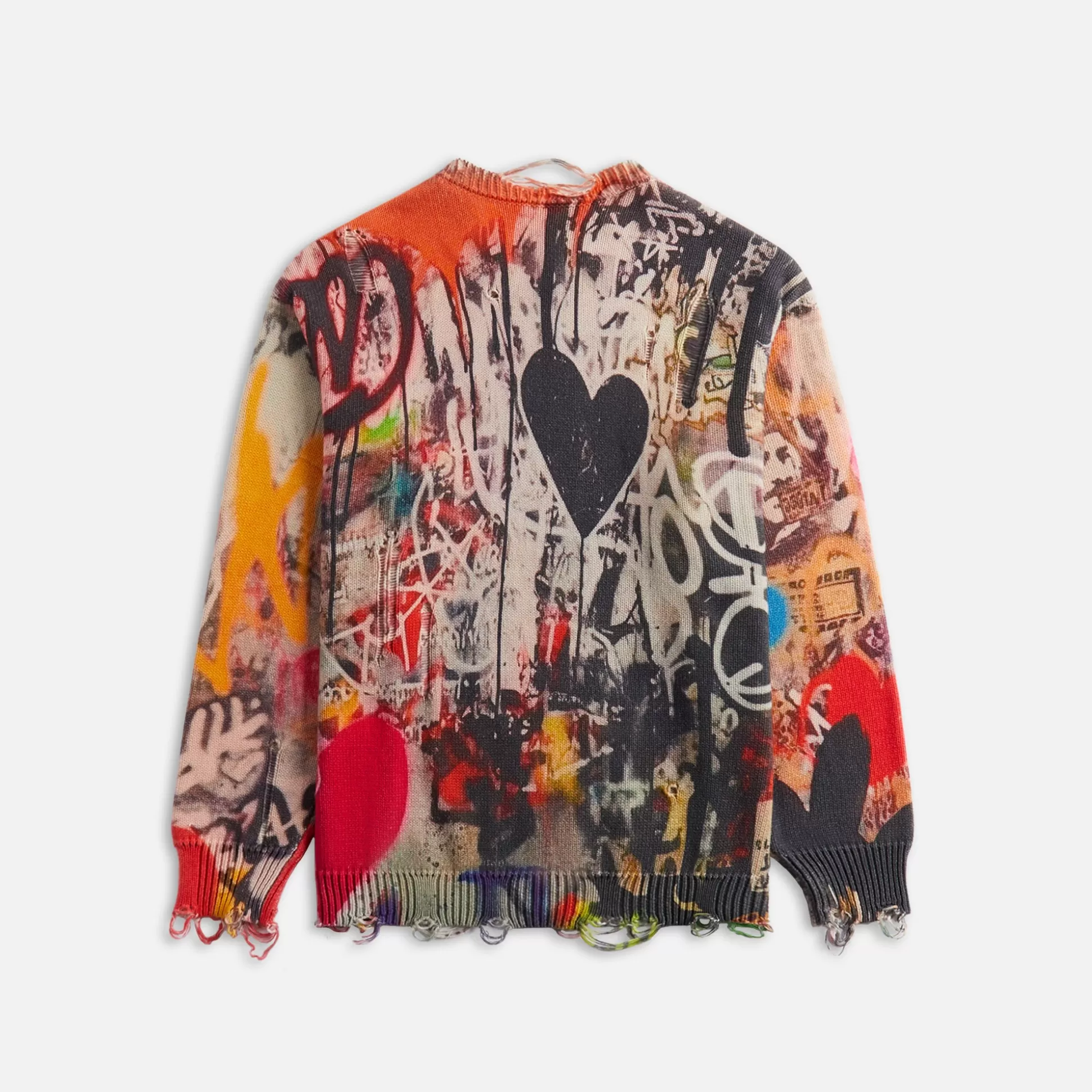 Outlet R13 r-13 printed boyfriend sweater Heart Graffiti