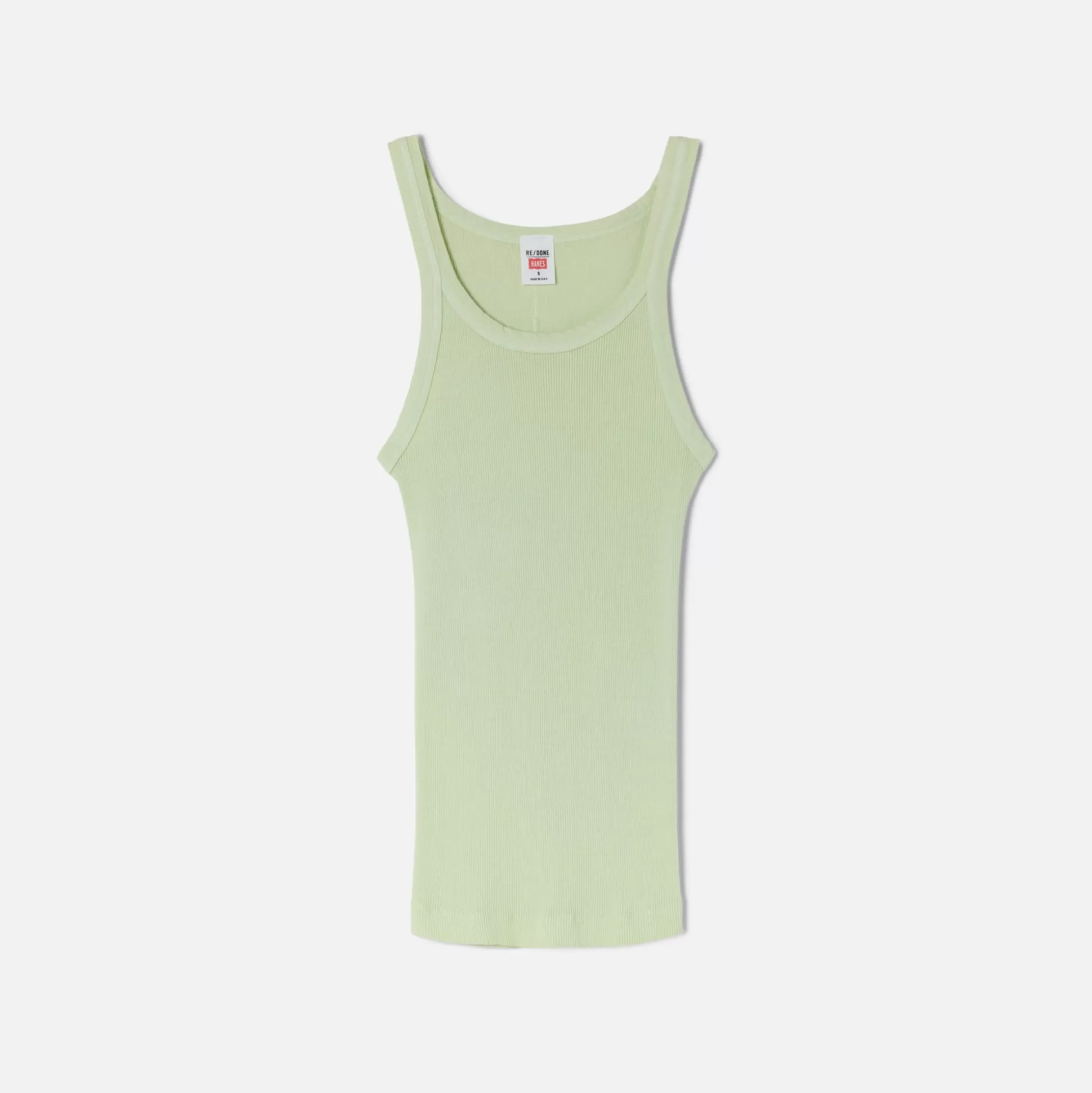 Hot ReDone ribbed tank Pistachio