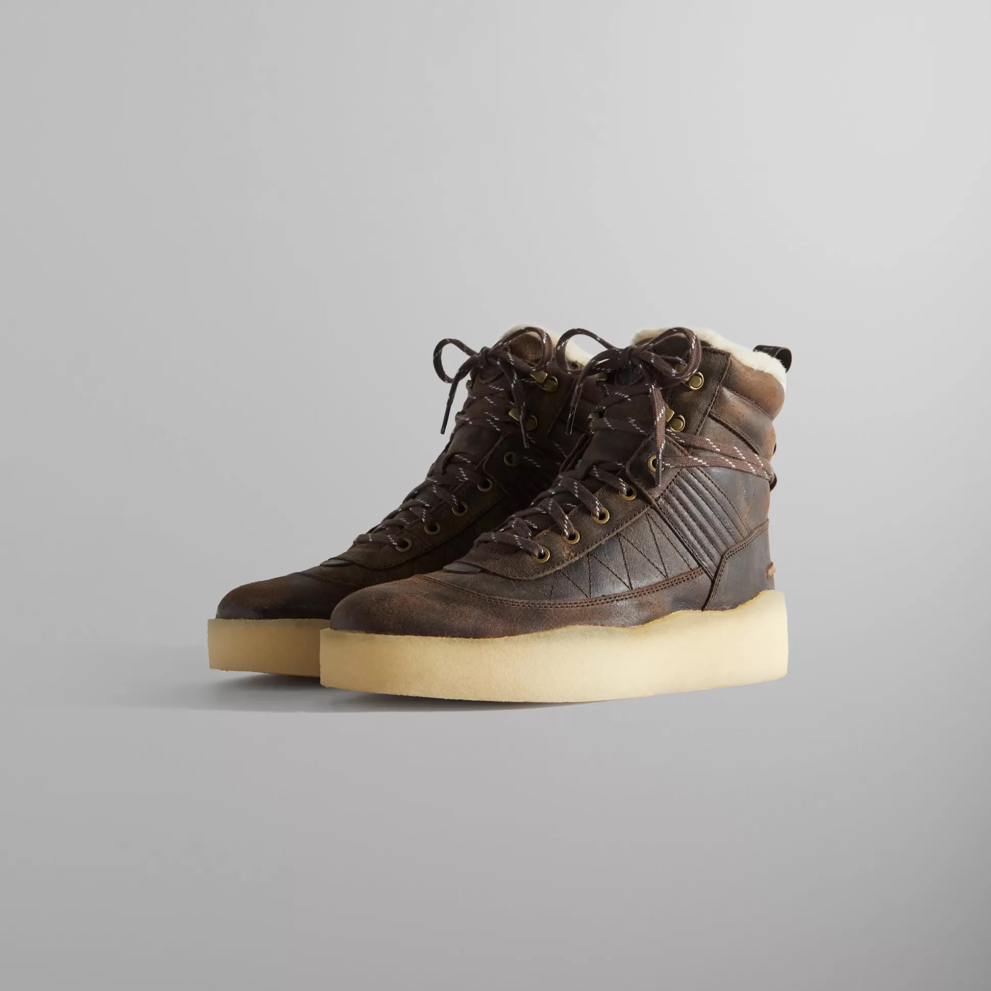 Best Sale Kith Ronnie Fieg for Clarks Originals 8th St Rushden Boot Shearling Chocolate