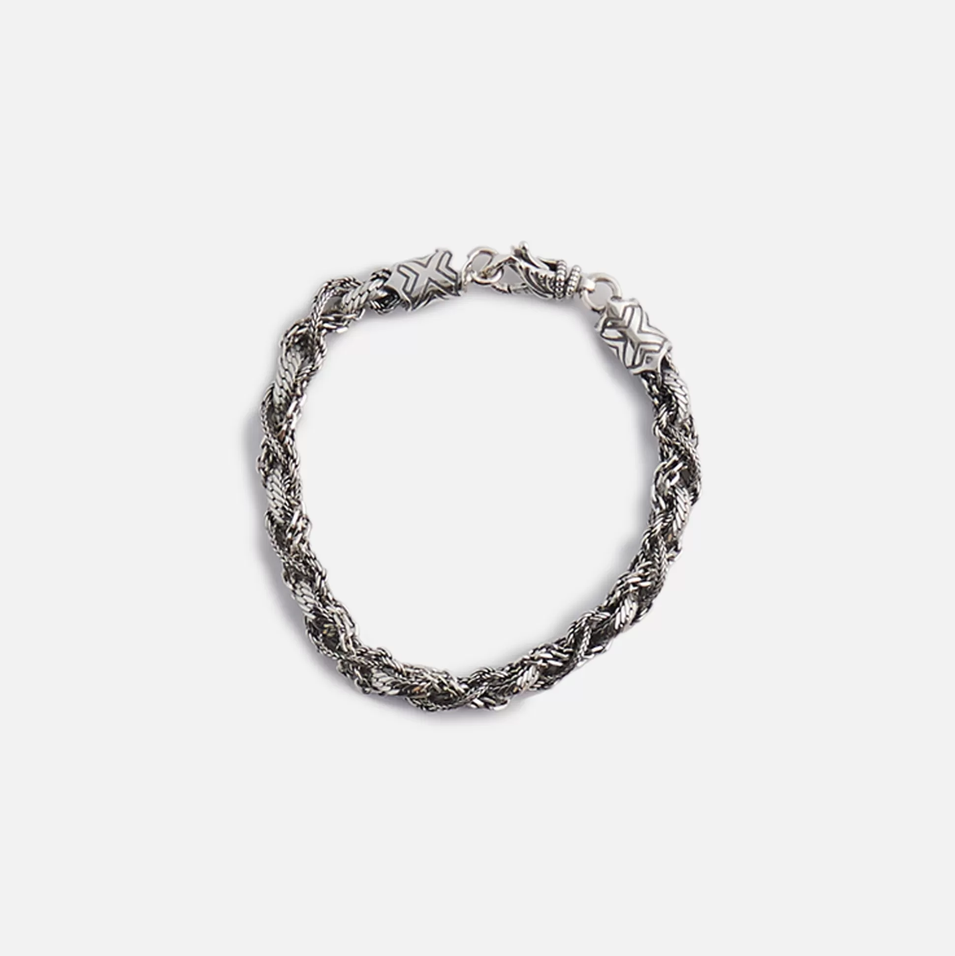 Shop Emanuele Bicocchi round braid bracelet small Silver