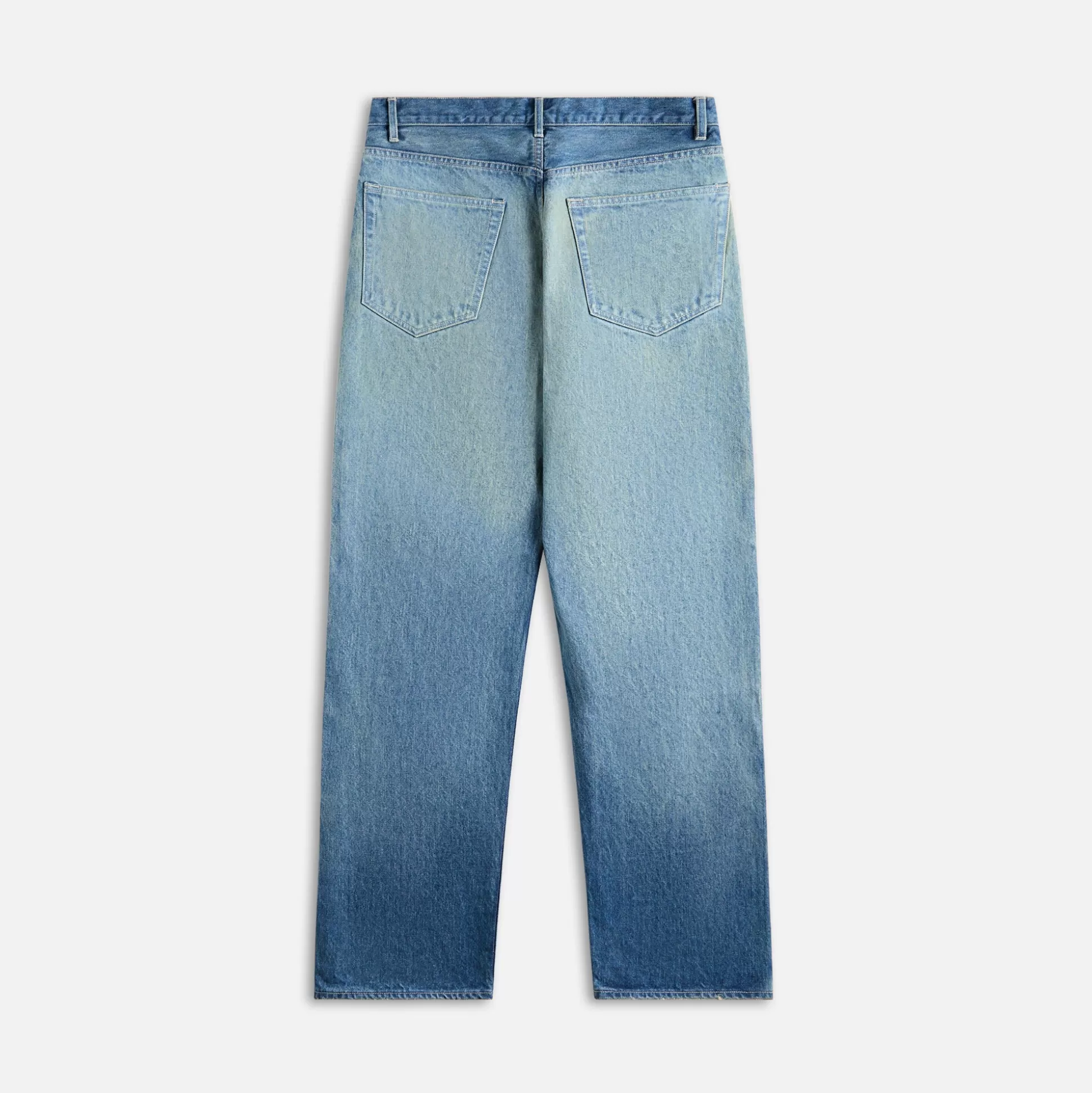 Best Auralee selvedge faded heavy denim wide pants Faded Indigo