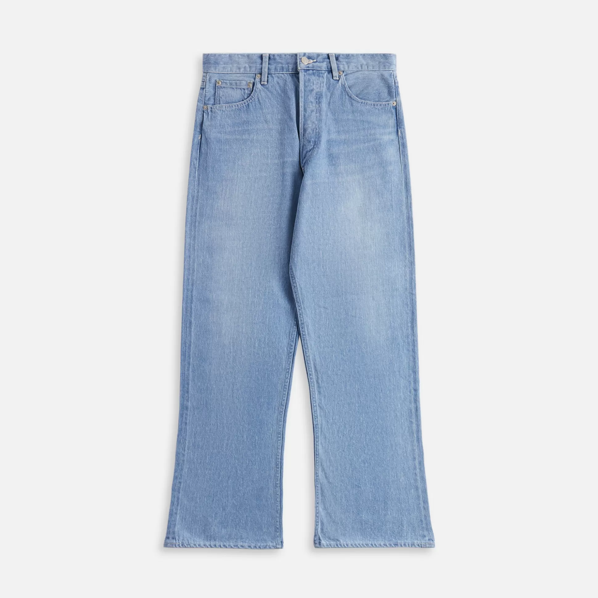 Cheap Auralee selvedge faded light denim pants Light Indigo