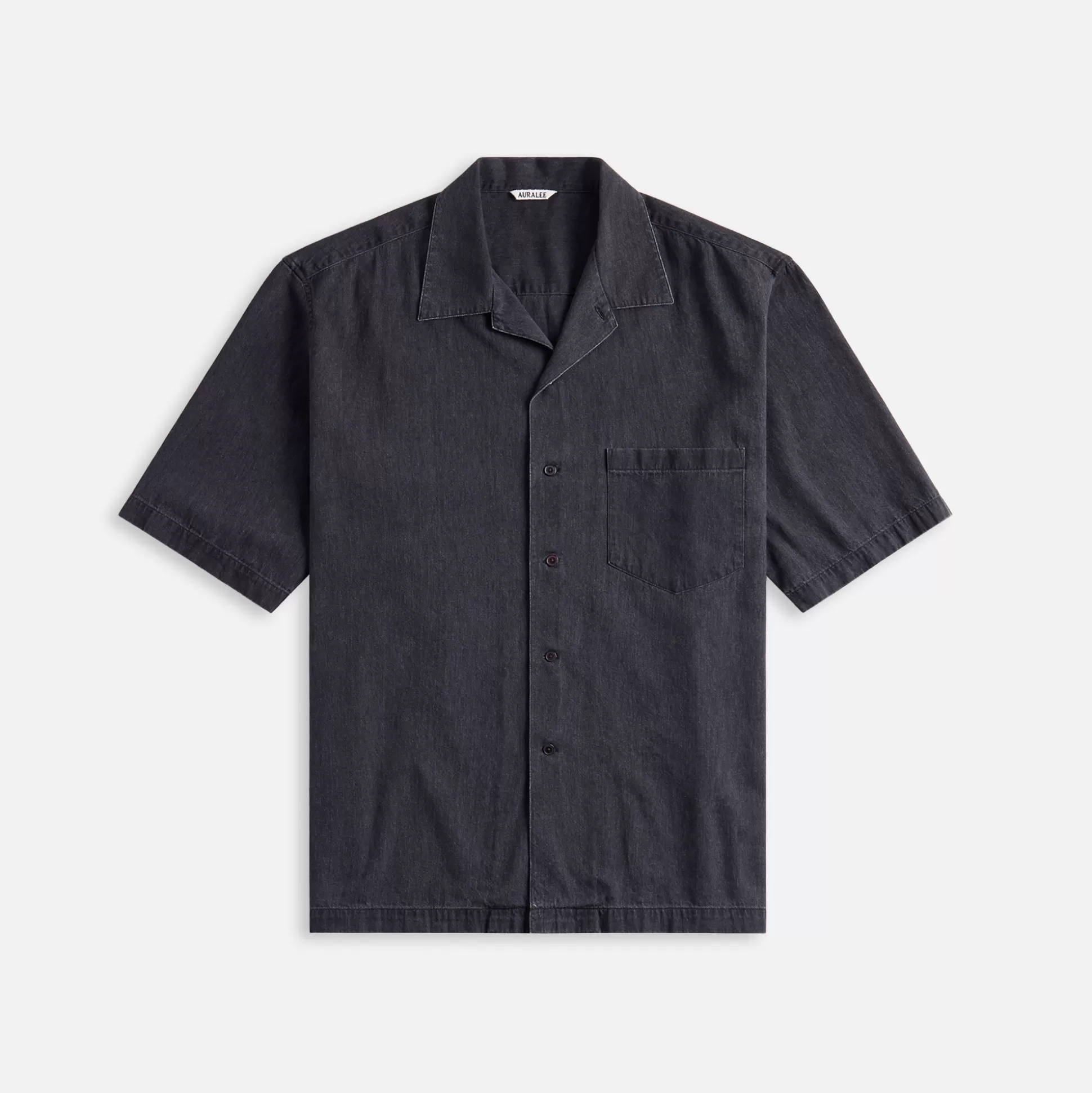 Best Sale Auralee selvedge super light denim shirt Washed Black