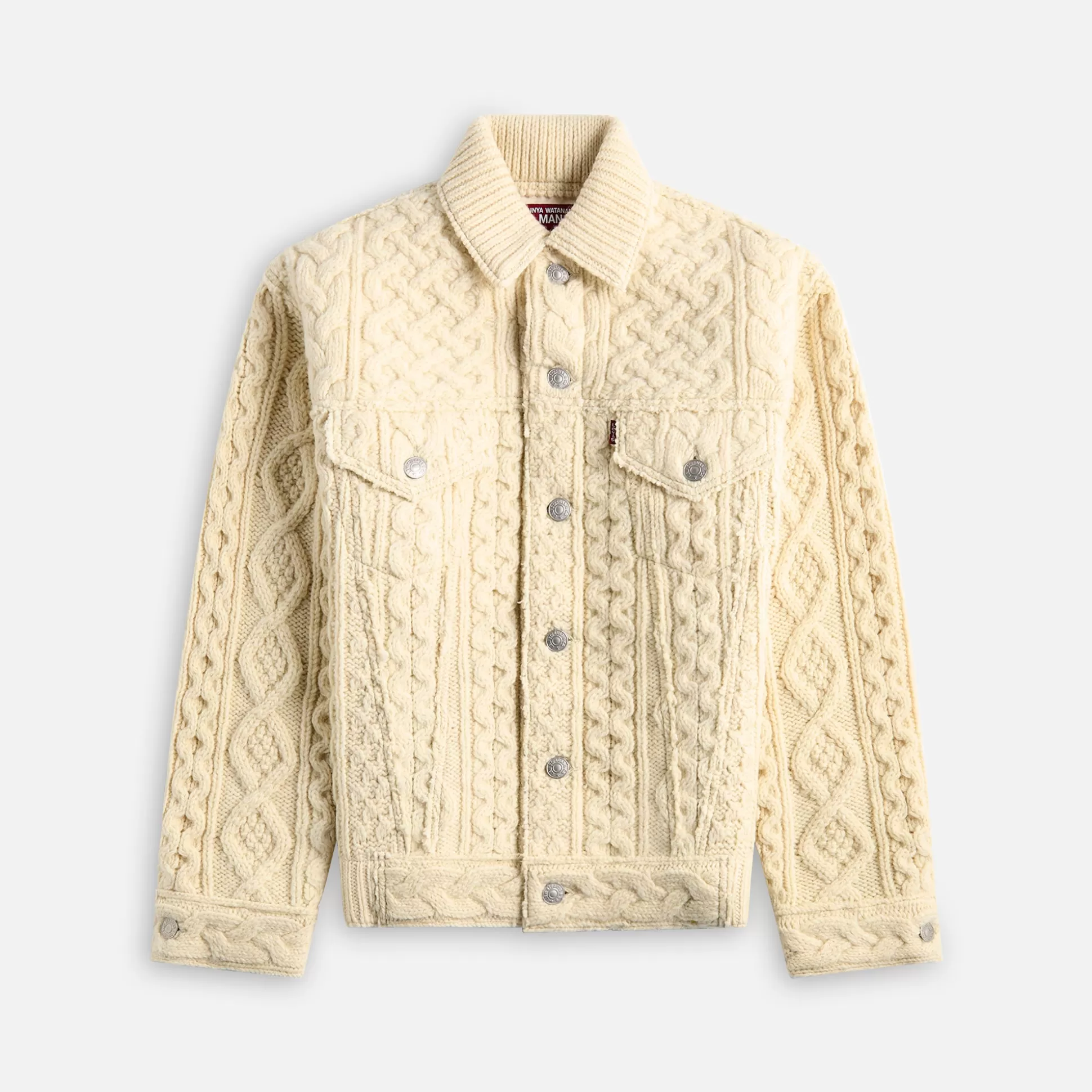 Clearance Junya Watanabe Man shetland wool aran pattern levis Natural