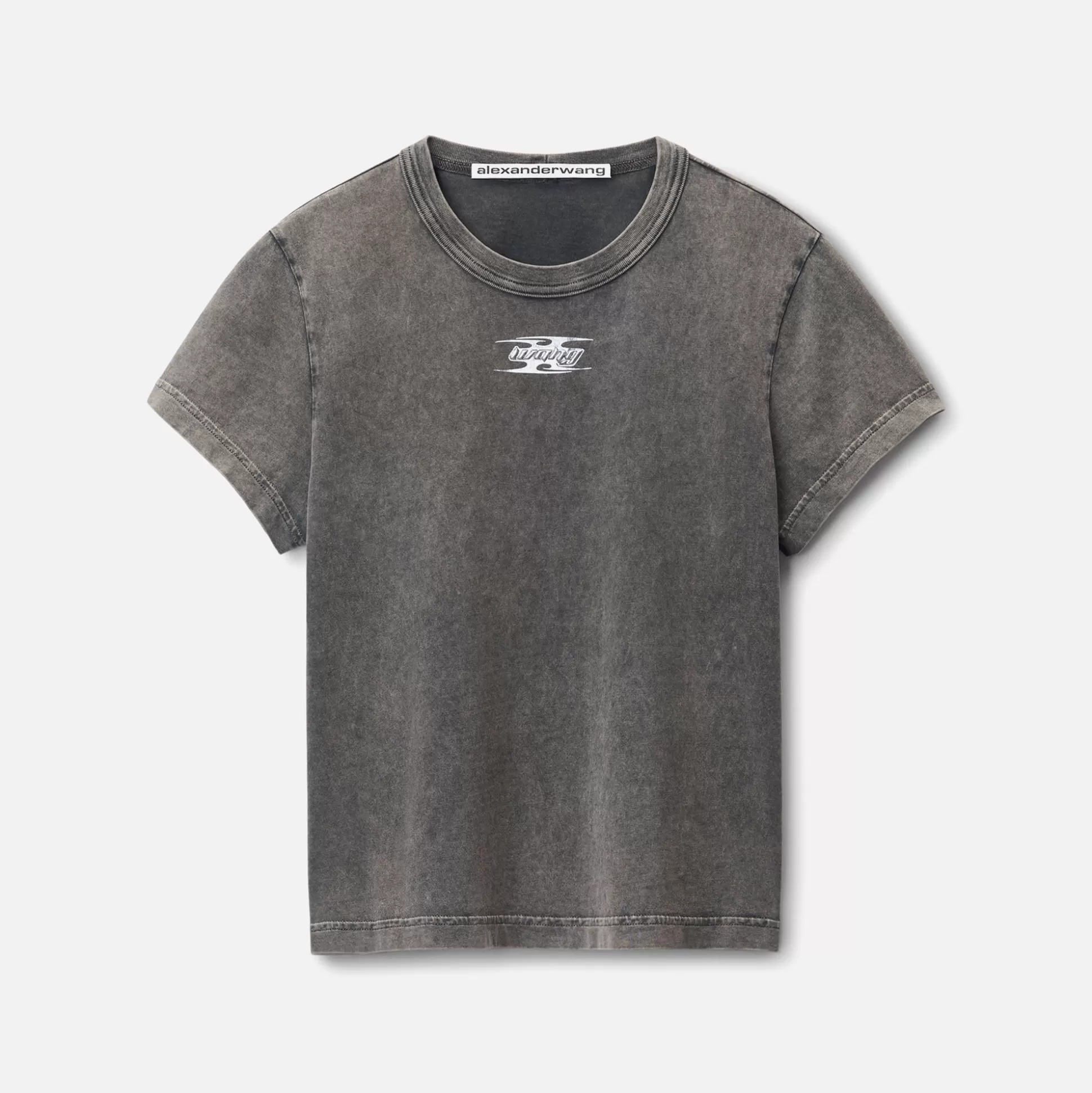 Clearance T by Alexander Wang shrunken tee with blade logo Grey