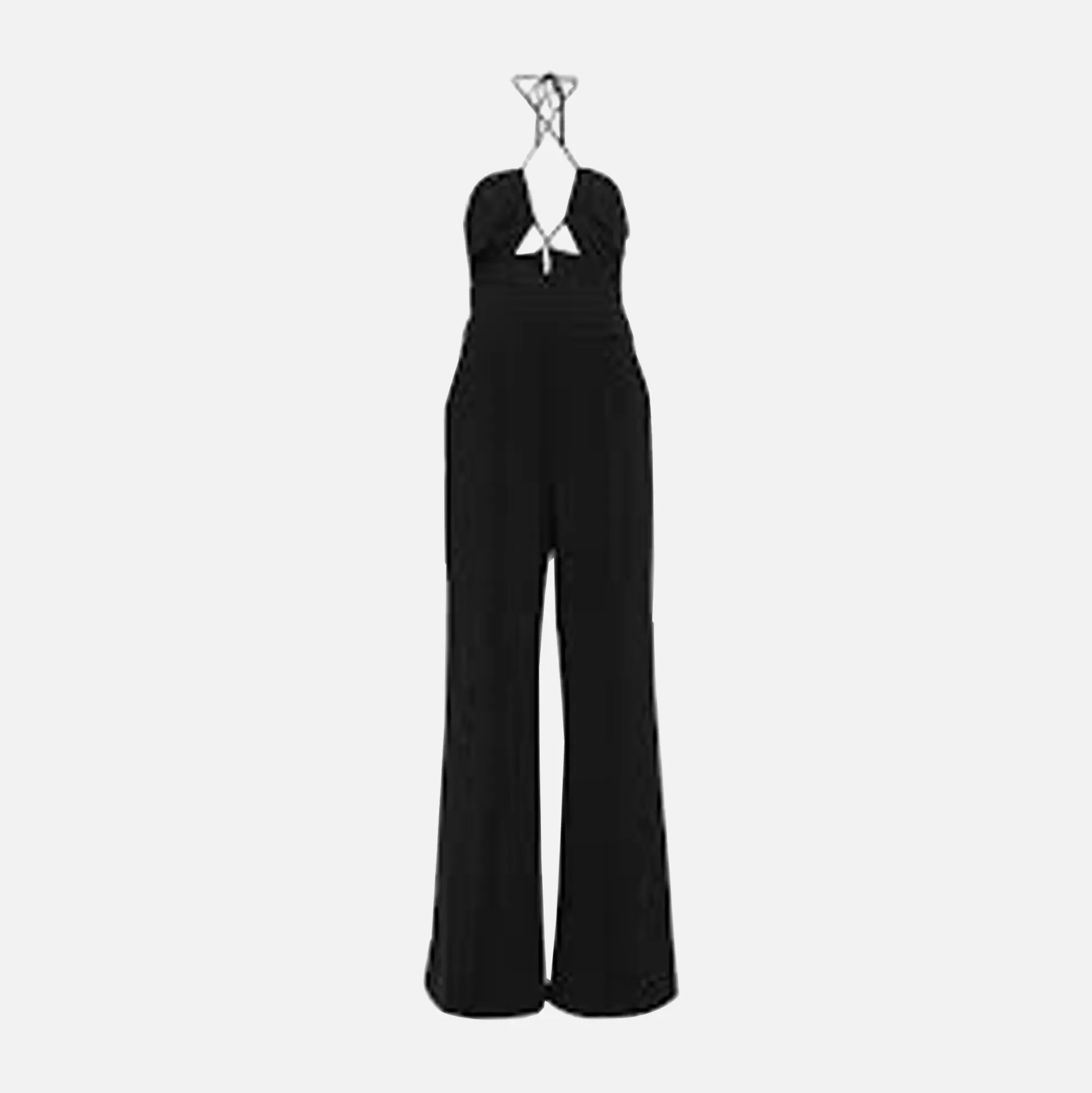 Shop Jonathan Simkhai simkhai gala plisse cutout jumpsuit Black