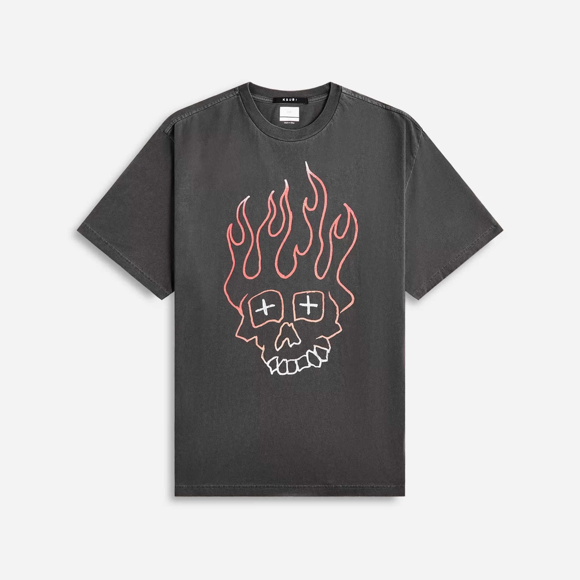 Store Ksubi skull biggie tee Faded Black