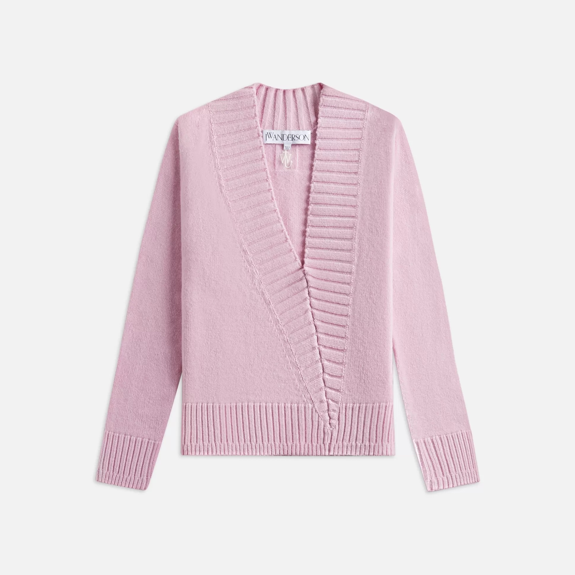 Flash Sale JW Anderson slanted v neck jumper Pale Pink