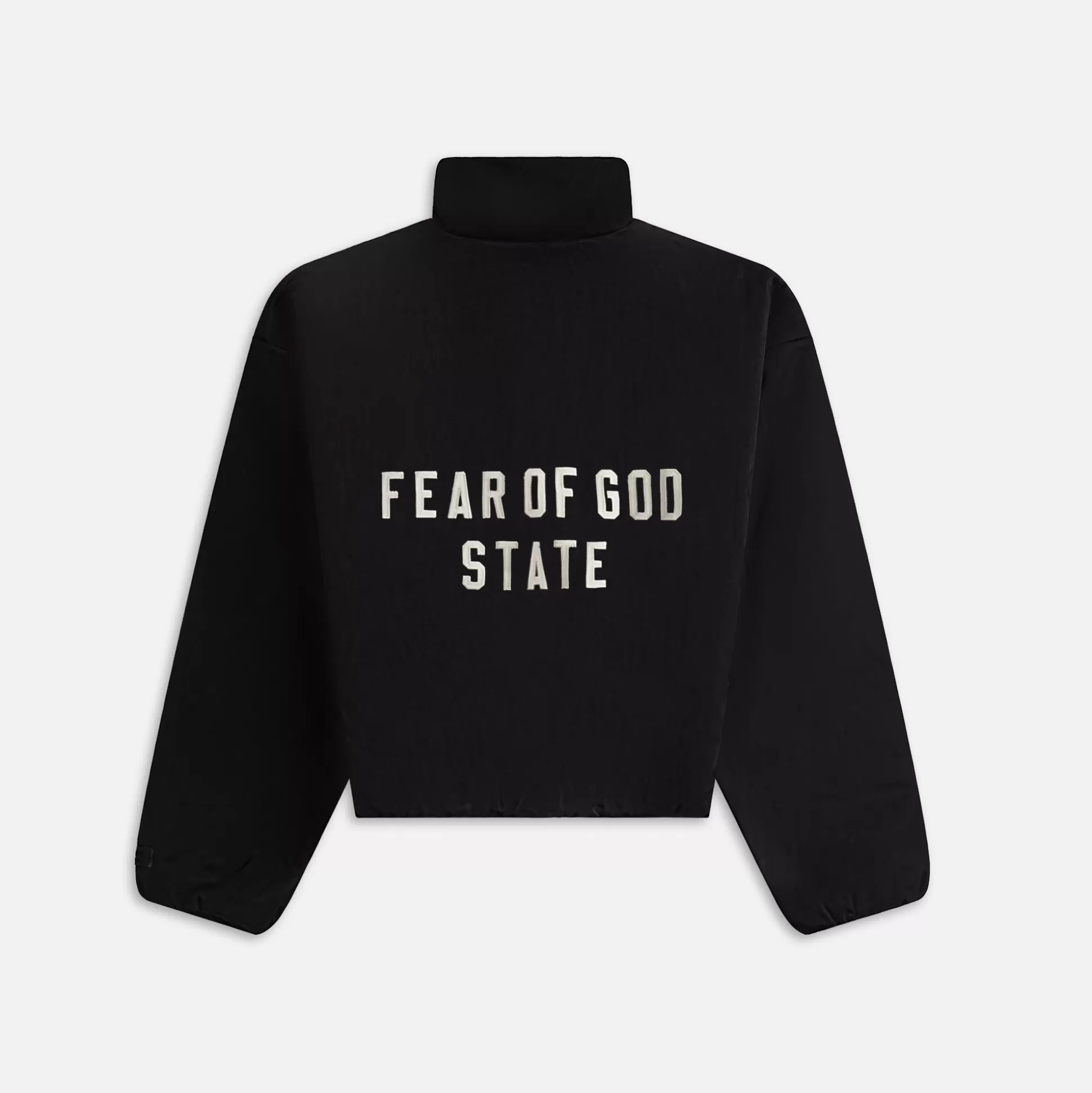 Fashion Essentials textured nylon track jacket Black