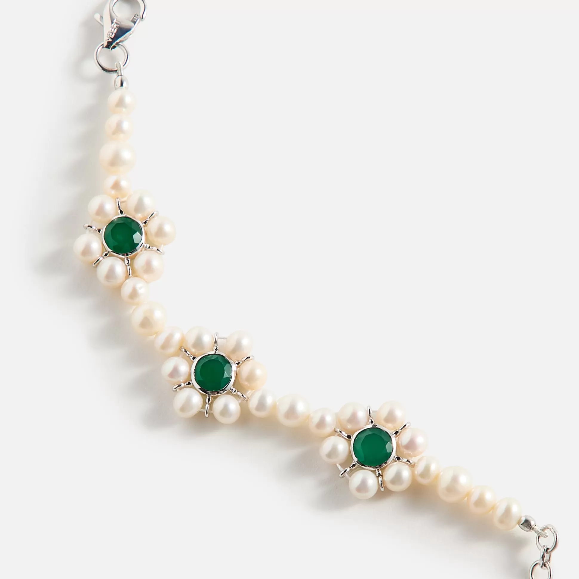 Best VEERT the trio flower pearl bracelet White Gold