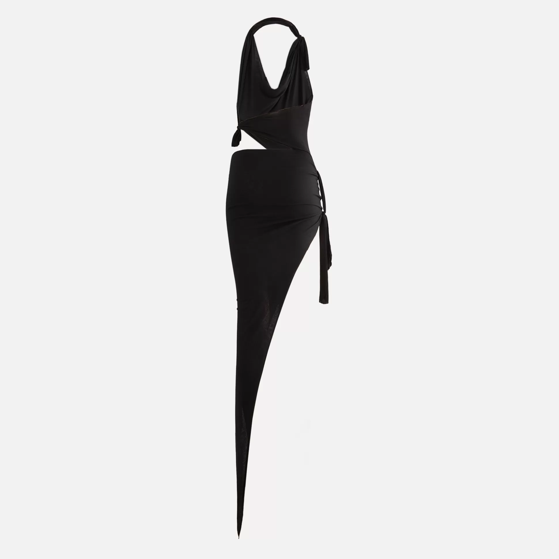 New Sami Miro Vintage tied up asymetric cutout dress Black