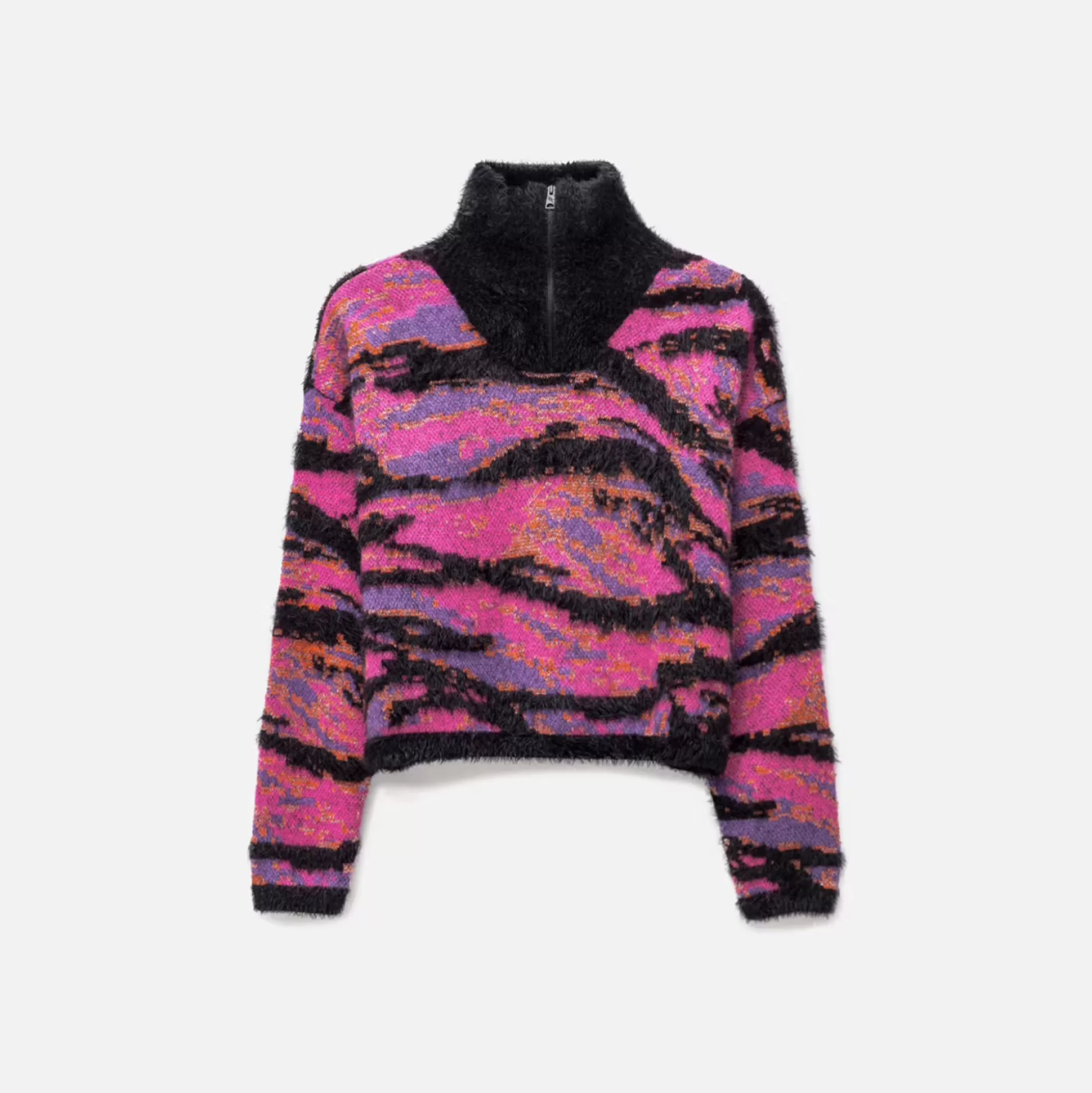 Discount ERL unisex jacquard tiger sweater knit Pink Rave Camo