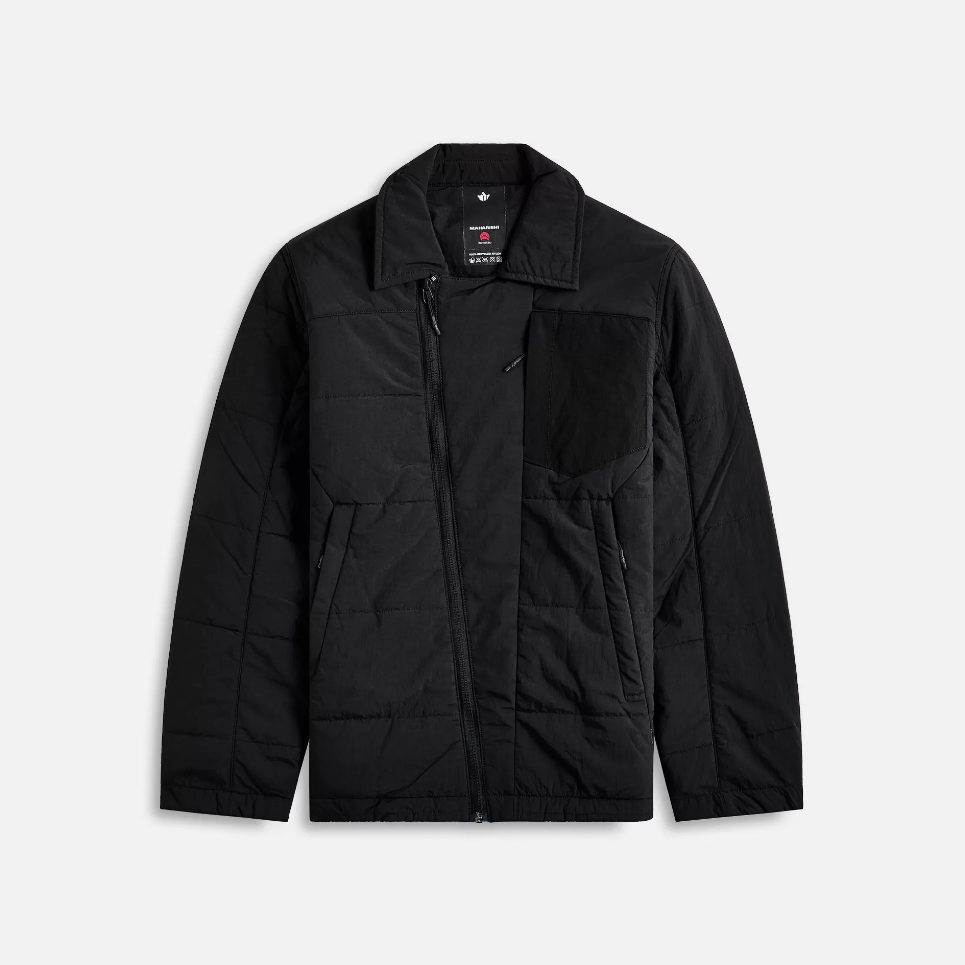 Best Maharishi veg dyed padded overshirt Black