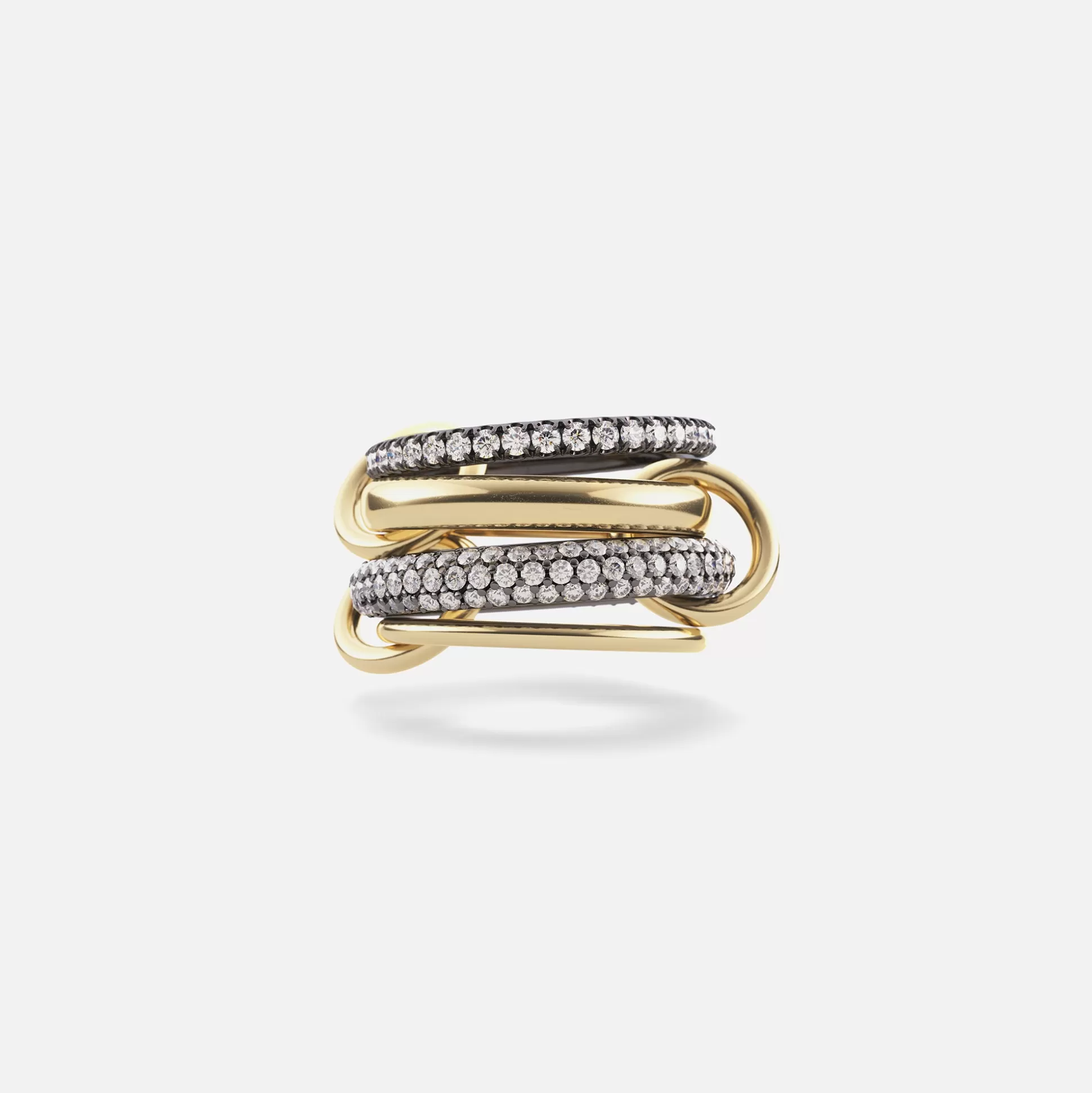 Sale Spinelli Kilcollin vega gold 3 link ring Black Rhodium Plated Silver