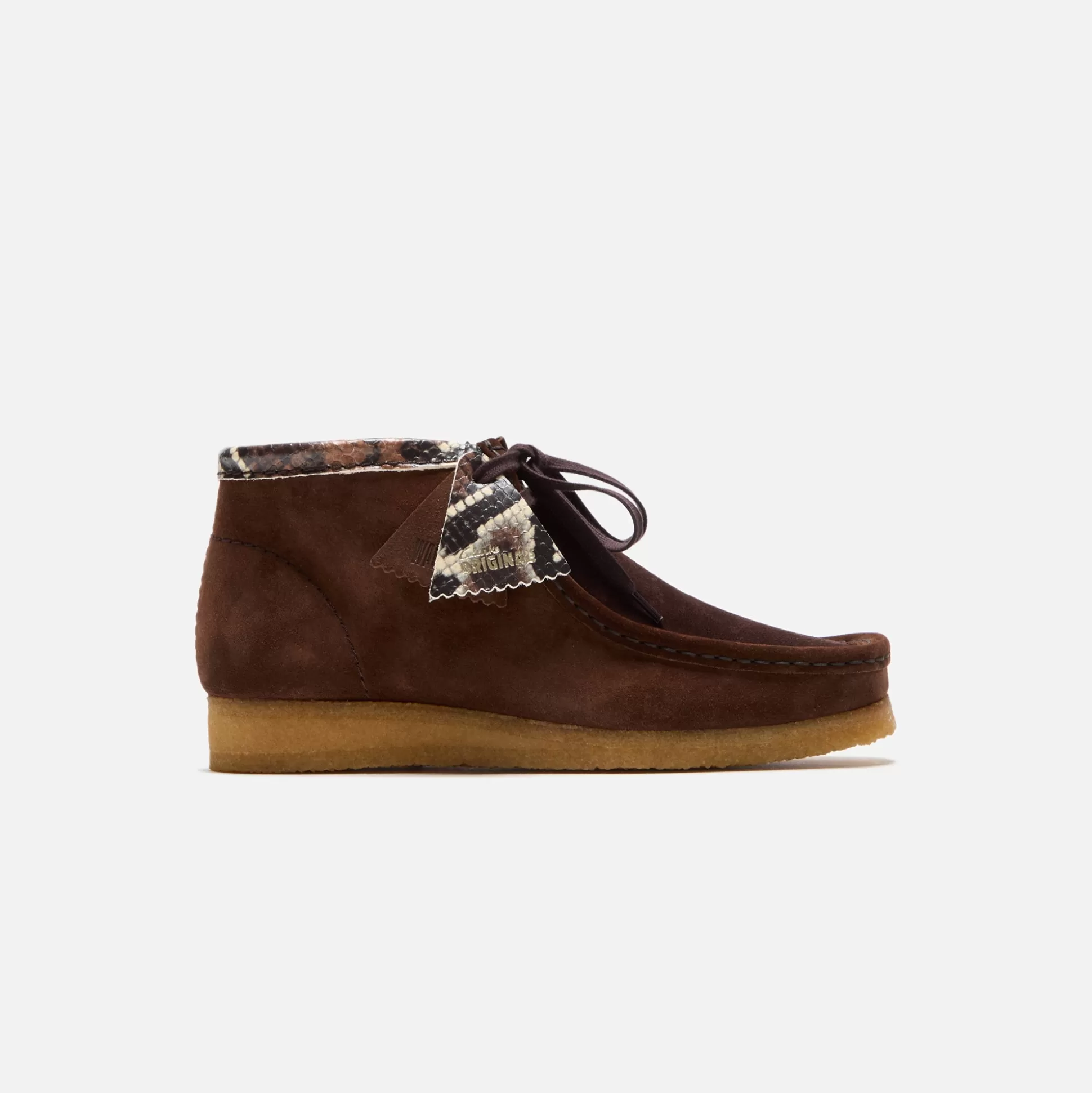 Cheap Clarks wallabee boot Brown Snake Combi