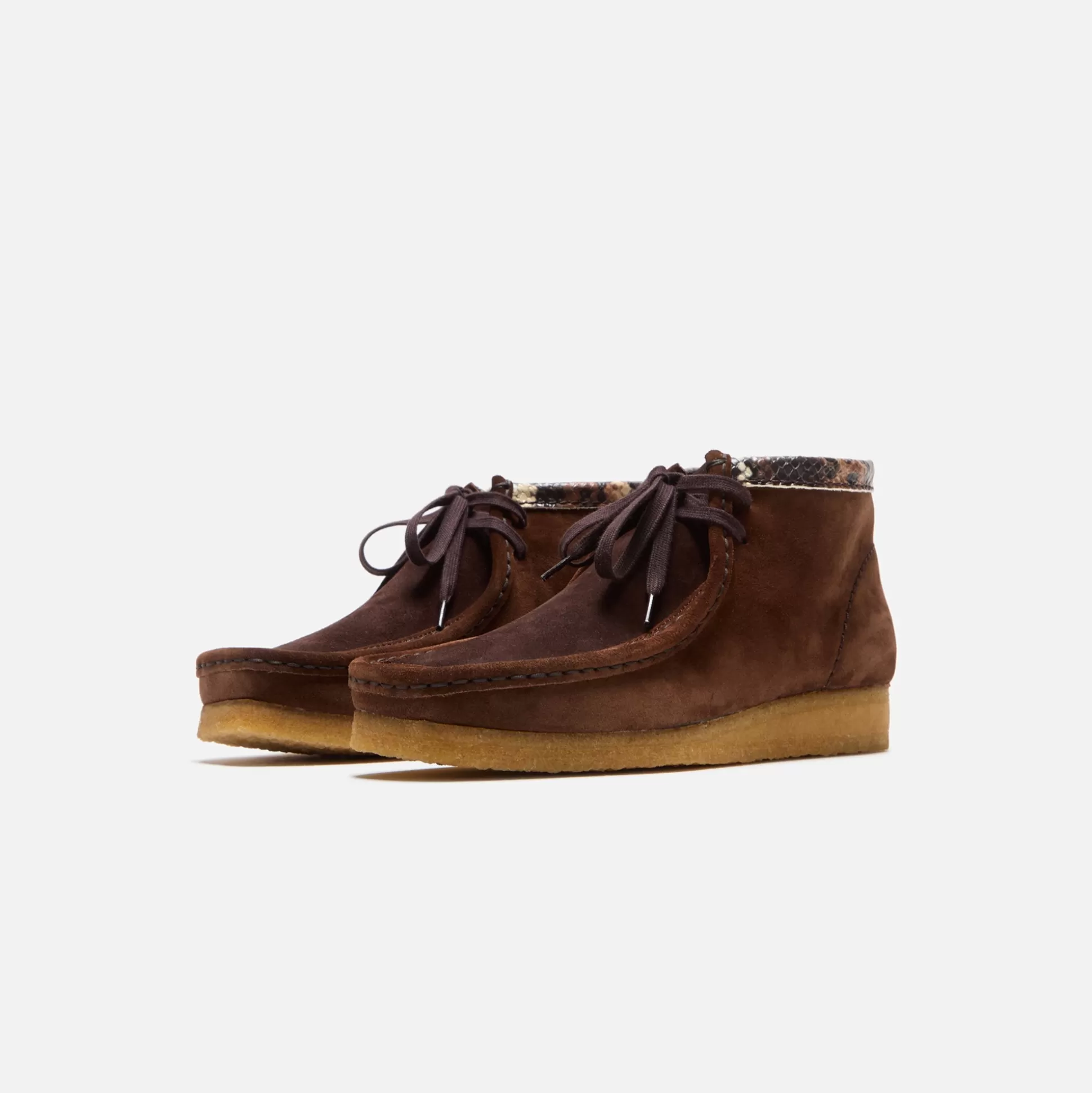 Cheap Clarks wallabee boot Brown Snake Combi