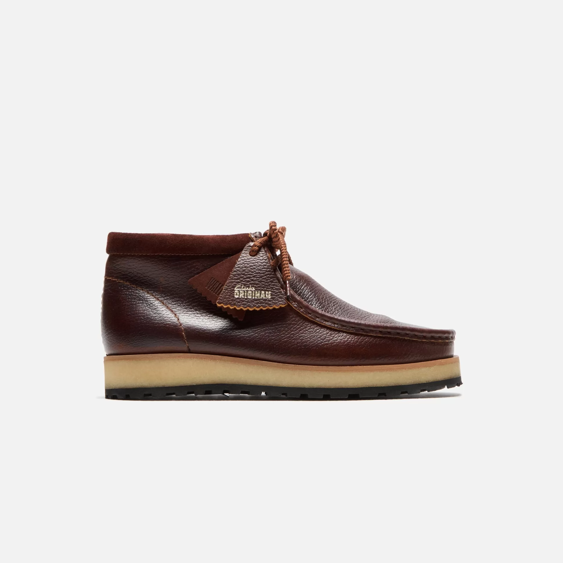 Fashion Clarks wallabee scout Dark Tan Leather