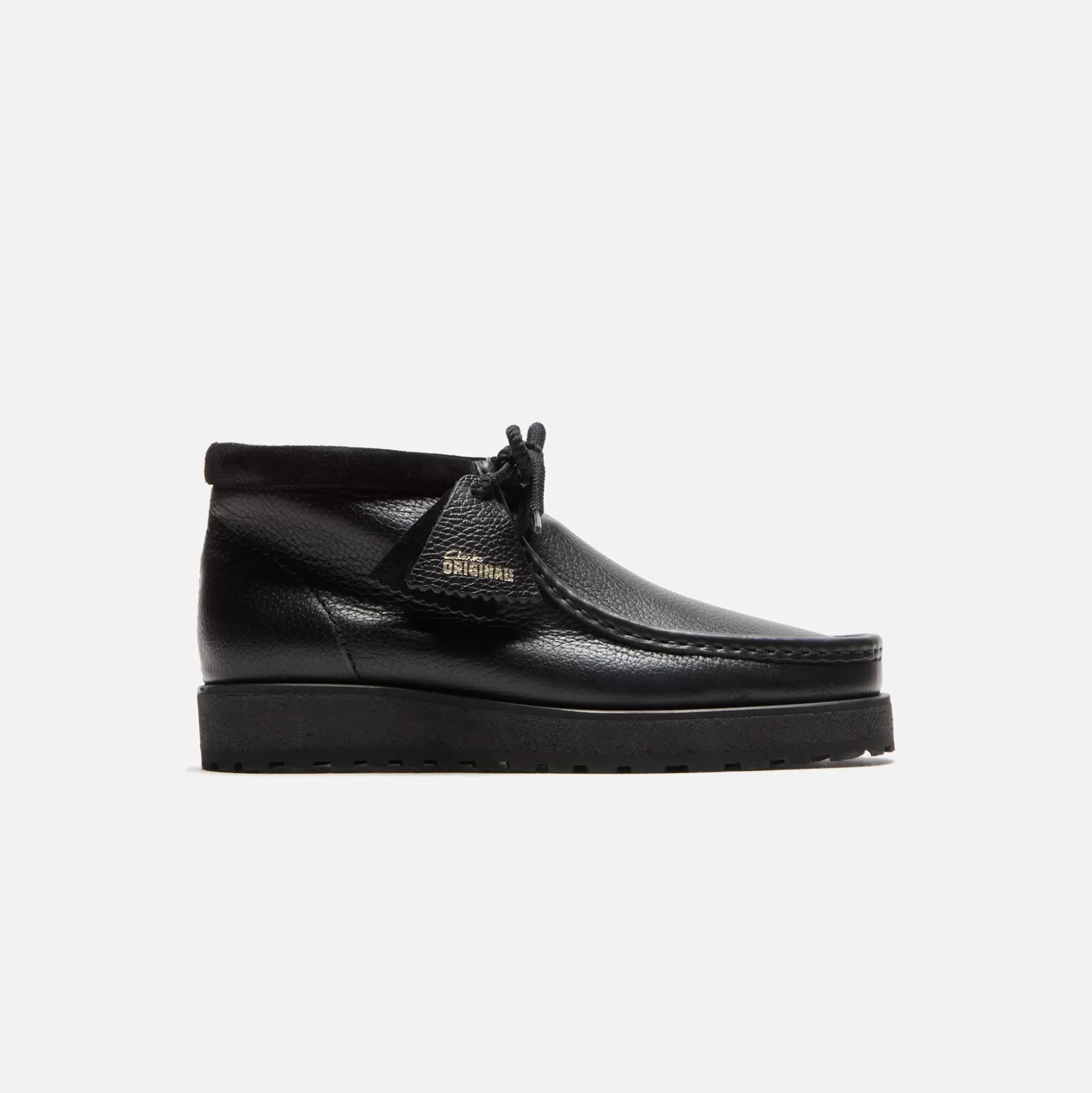 Cheap Clarks wallabee scout Black Leather