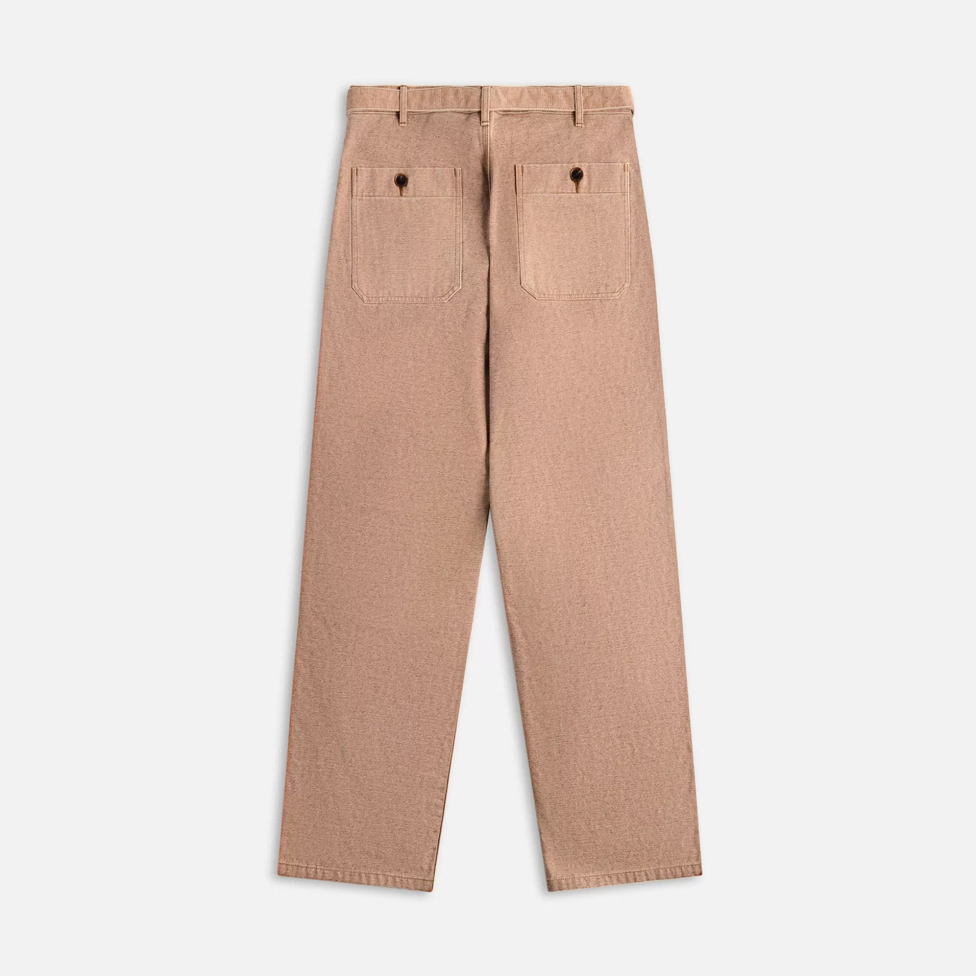 Cheap Auralee washed organic canvas belted pants Light Brown