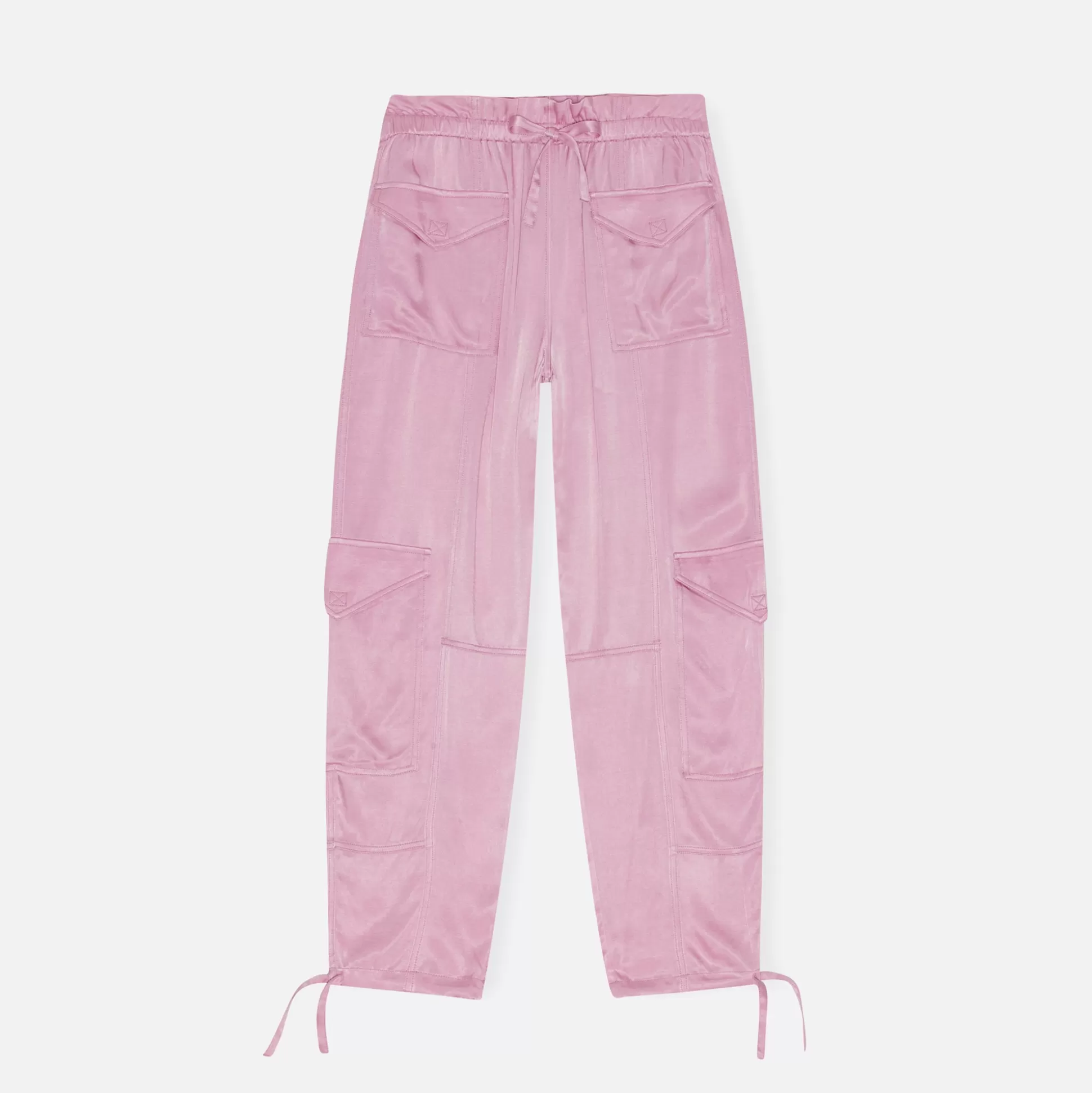 Cheap Ganni washed satin pants Bleached Mauve