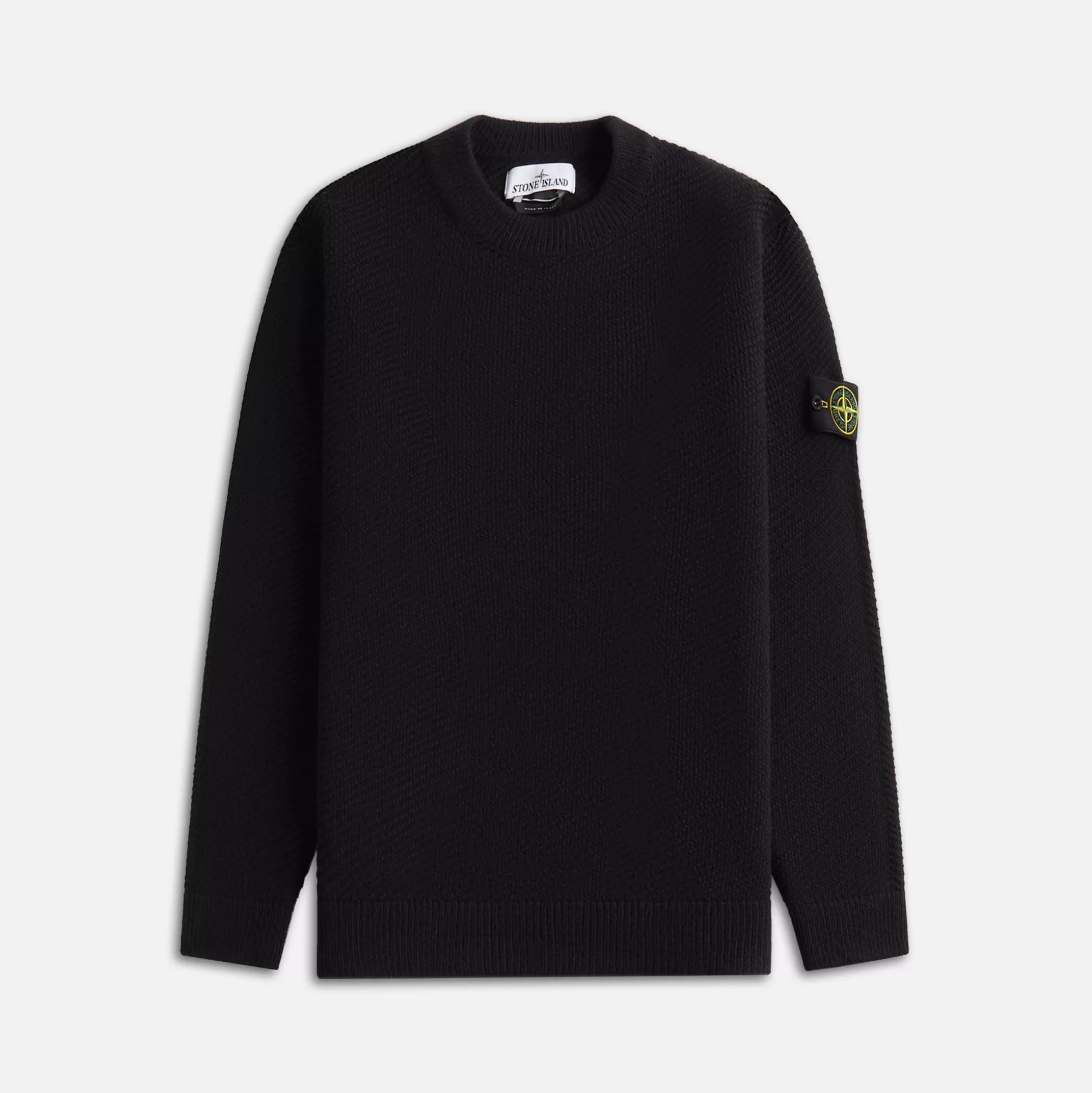 Fashion Stone Island wool crewneck sweater Black