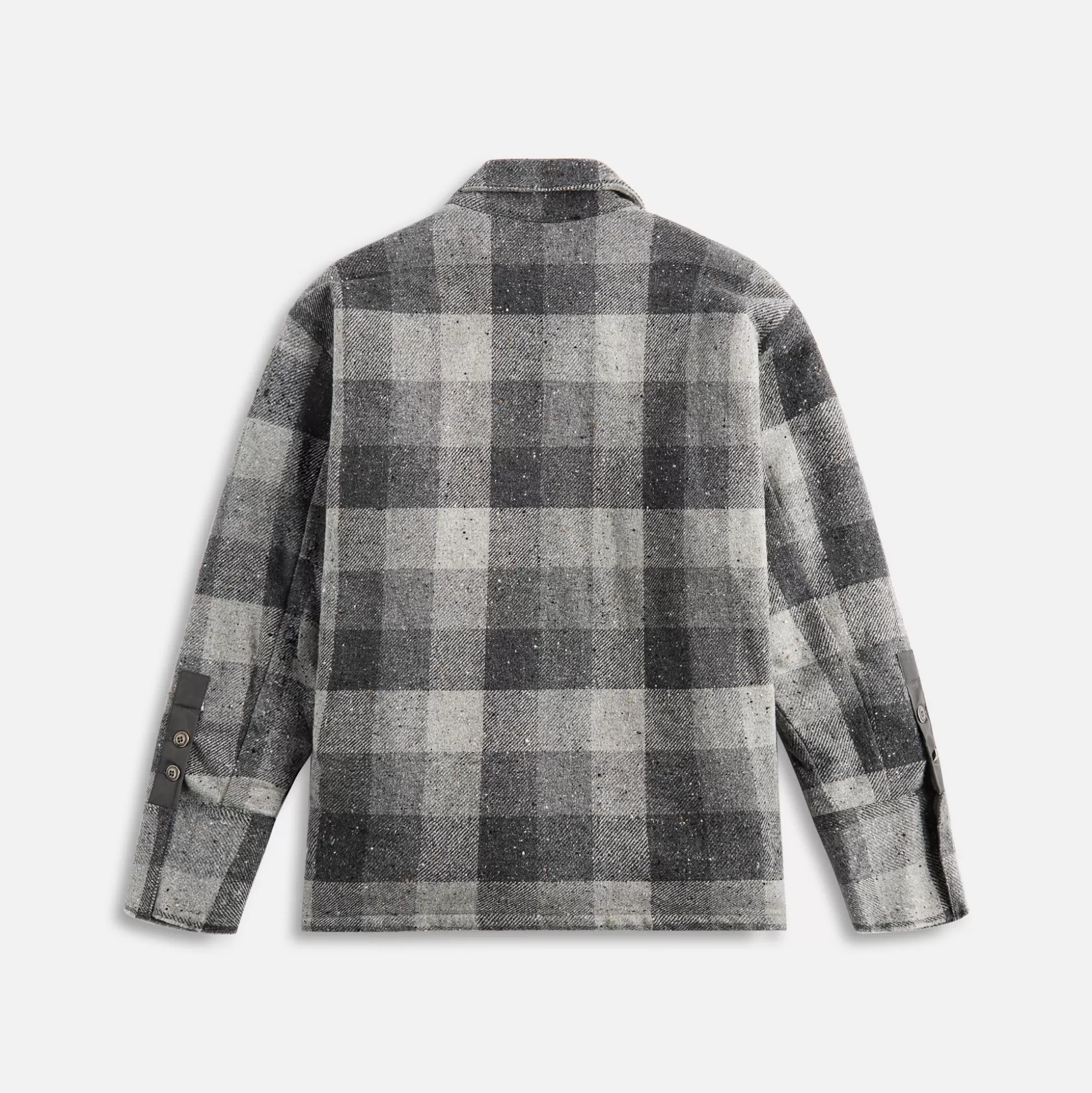 New Greg Lauren wool sherpa lined boxy Grey Plaid