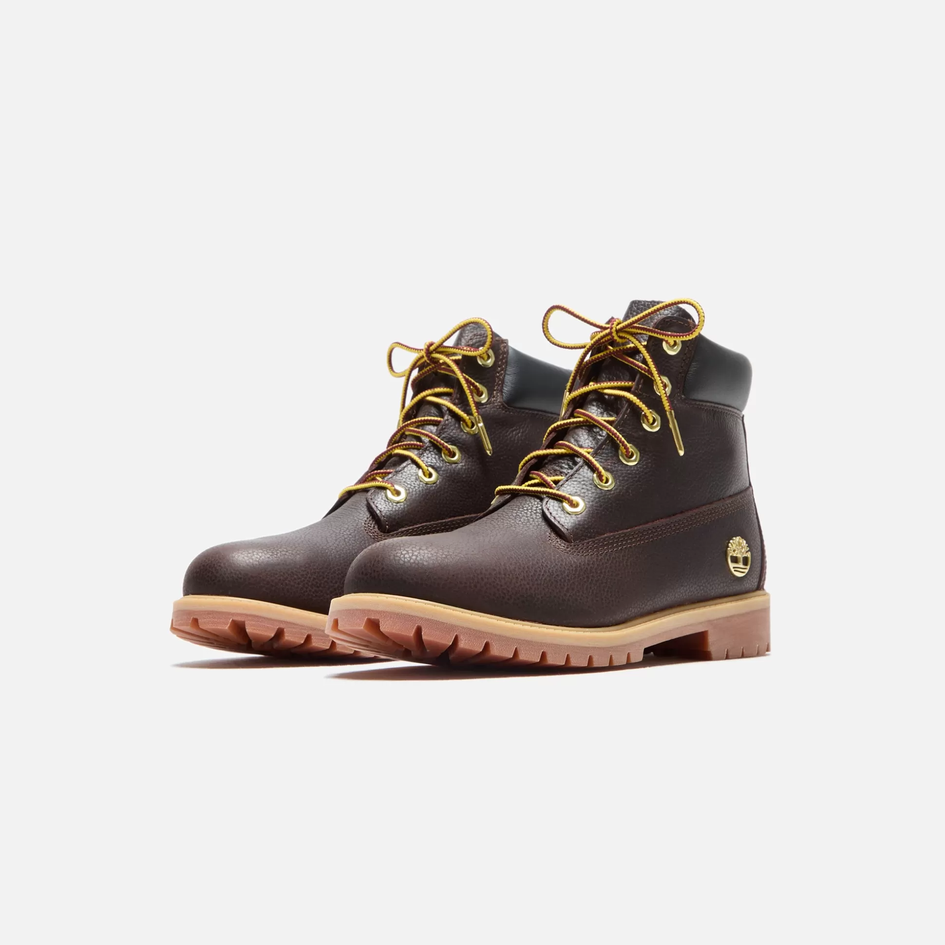 Discount Timberland youth 6 inch lace up waterproof boot Dark Brown