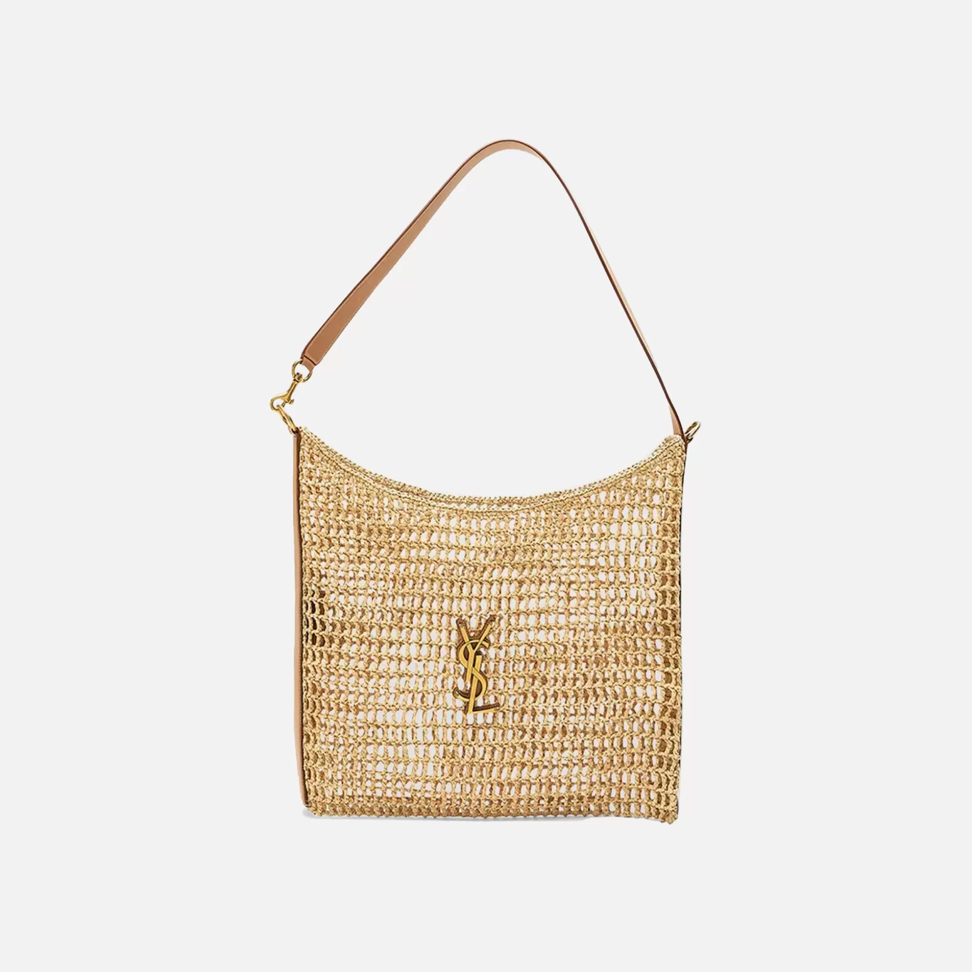 Cheap Saint Laurent ysl cesto fludio raffia tote Natural